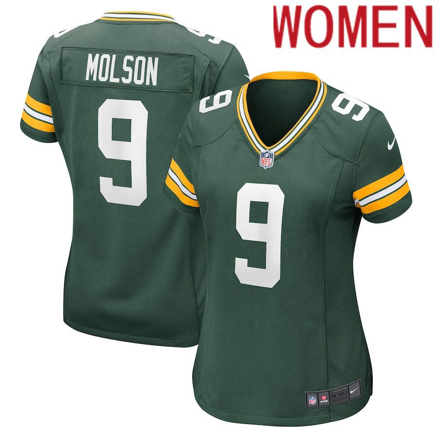 Cheap Women Green Bay Packers 9 JJ Molson Nike Green Player Game NFL Jersey